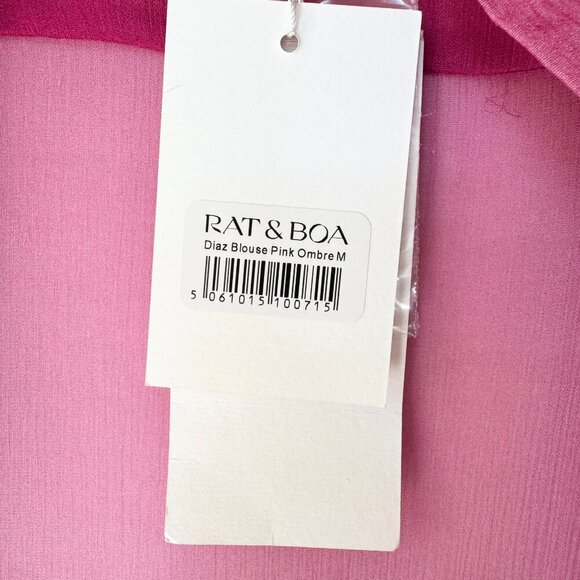 NWT Rat & Boa Diaz Sheer Pink Button Down Long Sleeve Blouse Top Medium - Picture 3 of 10